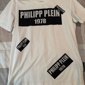 Philipp Plein White Short-Sleeve Logo Patch Tee